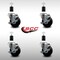 Service Caster 3.5'' SS Soft Rubber Swivel 1-1/2'' Expanding Stem Caster Set with Brake, 4PK SCC-SSEX20S3514-SRS-TLB-112-4 - alternate 2